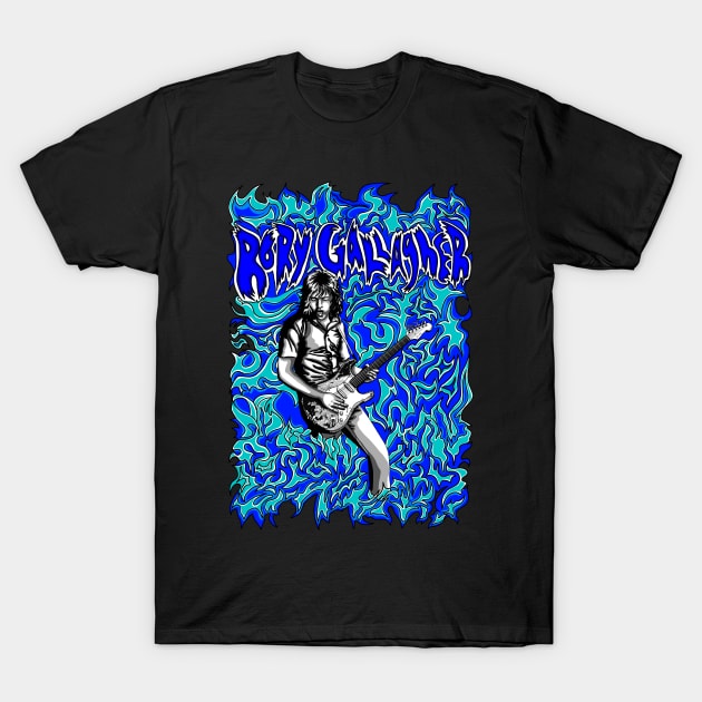 Rory Gallagher blue T-Shirt by HelenaCooper